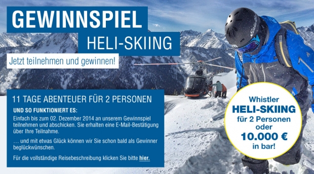Eddie Bauer Heli-Skiing Gewinnspiel