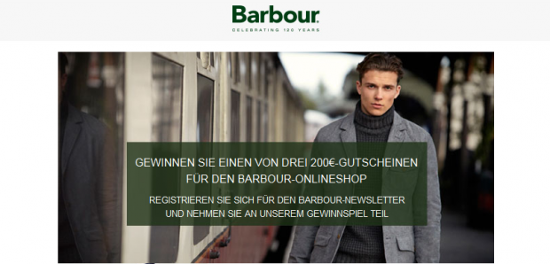 Barbour Online-Shopping Gewinnspiel